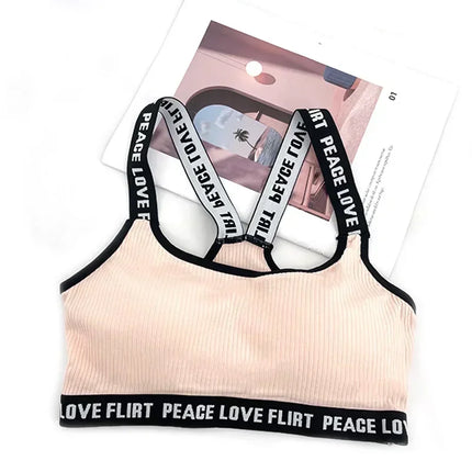 Women's Sports Bra Push Up Fitness Bra Yoga Bra Sport Underwear Running Gym Fitness Tops Black White Letters Seamless Underwear - STYIEN