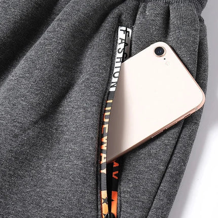 Winter Thick Warm Fleece Sweatpants For Men Joggers With Zip Pockets Drawstring Plus Size 6XL 7XL 8XL - STYIEN
