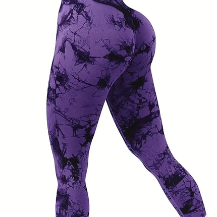 Women's Tie-Dye Seamless Peach Butt High Waist Butt Pants Stretch Fitness Yoga Pants - STYIEN