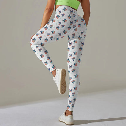 Disney STYIEN print Checkered WOMEN'S Sports and Fitness Leggings Women Tiedye Gym Leggings Mujer Push Up Booty Pants Fitness - STYIEN