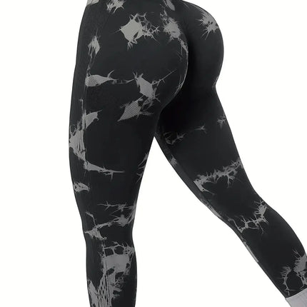 Women's Tie-Dye Seamless Peach Butt High Waist Butt Pants Stretch Fitness Yoga Pants - STYIEN