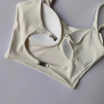 Women's Yoga Fitness Bra, 2025 New Integrated Back Strap Sports Fitness Vest Yoga Underwear - STYIEN