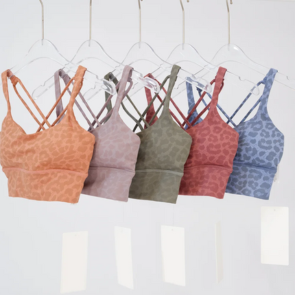 Leopard Print Bra Sports Bra Gym Running Top Women's Camisole Breathable Vest Sweat-absorbent Underwear - STYIEN