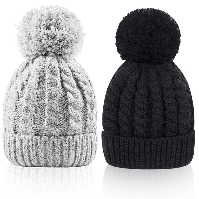 Women'S Winter Beanie Warm Lining - Thick Slouchy Cable Knit Skull Hat Ski Cap - STYIEN