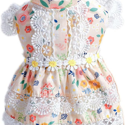 Dog Dress Cowboy Bow Jumpsuits Pets Party Clothes for Puppy Cat Lace Skirt Mesh Princess Tutu Dresses