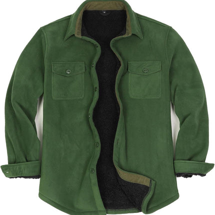 Men'S Warm Sherpa Lined Fleece Plaid Flannel Shirt Jacket(All Sherpa Fleece Lined)