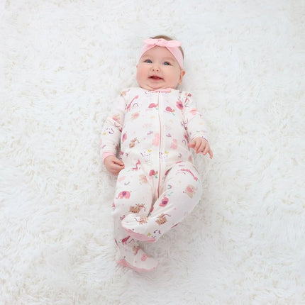 Newborn Layette Gift Set for Baby Girls, 23 Essential Pieces, Pink Rainbow Safari Animals, 0-3 Months - STYIEN