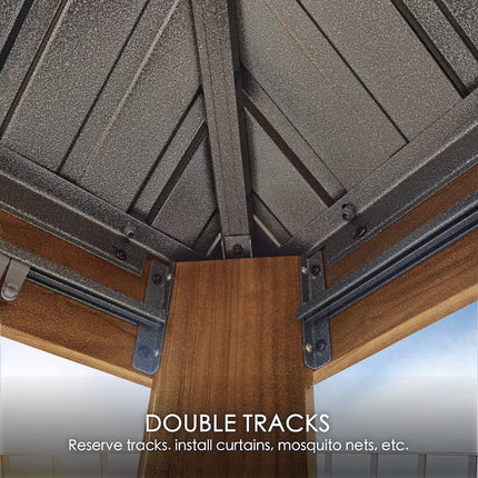 12-Ft X 16 Gazebo Brown Gazebo with Hardtop Roof (Screen Included) - STYIEN