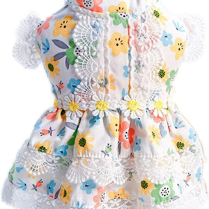 Dog Dress Cowboy Bow Jumpsuits Pets Party Clothes for Puppy Cat Lace Skirt Mesh Princess Tutu Dresses