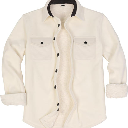 Men'S Warm Sherpa Lined Fleece Plaid Flannel Shirt Jacket(All Sherpa Fleece Lined)